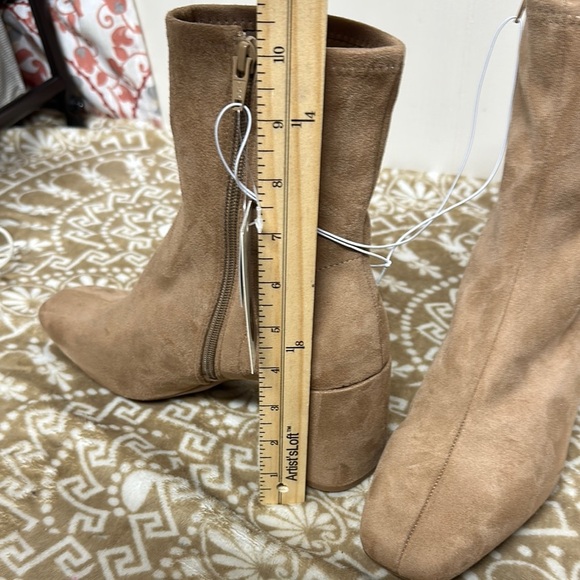 A New Day Tan Heeled Boots with Rounded Toe - Picture 7 of 10